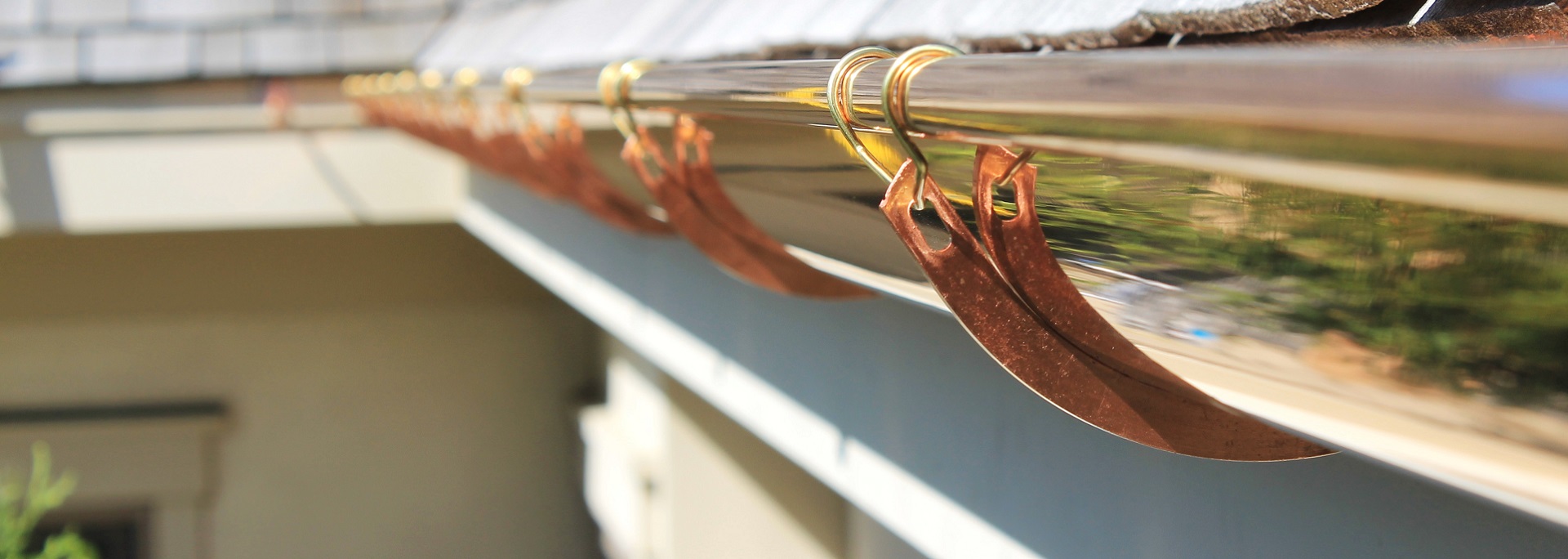 Completed gutter system on a Gulf Coast home